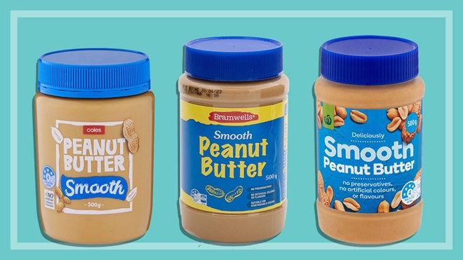 coles aldi and woolworths home brand peanut butters
